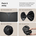 ACP09109 - RAV4 CryoShade TYO260 in Black showing the fold-test. Fold-tested over 1,000 times for proven durability when storing your sunshade 1. Fold sunshade in half 2. Twist in opposite direction 3. Fold in three layers 4. Pack away in case