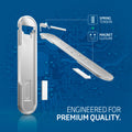 000EM20634 - U100 Universal Kickstand (Metal) in silver showing the parts of the magnetic kickstand. Spring tension + magnet closure. Engineered for premium quality