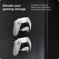 AMP06397 - PlayStation 5 Controller Mount | VG300 in White showing the elevate your gaming storage. Includes 2 mounts. Keep your controllers up and out of the way