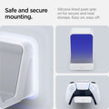 AMP06397 - PlayStation 5 Controller Mount | VG300 in White showing the safe and secure mounting. Silicone-lined pads grip on for secure and neat storage. Easy on, easy off