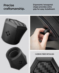 ACP09331 - Tesla Series Valve Stem Cover VS100 showing precise craftmanship. Ergonomic hexagonal shape provides extra grip for easy installment. Carbon fiber detailing