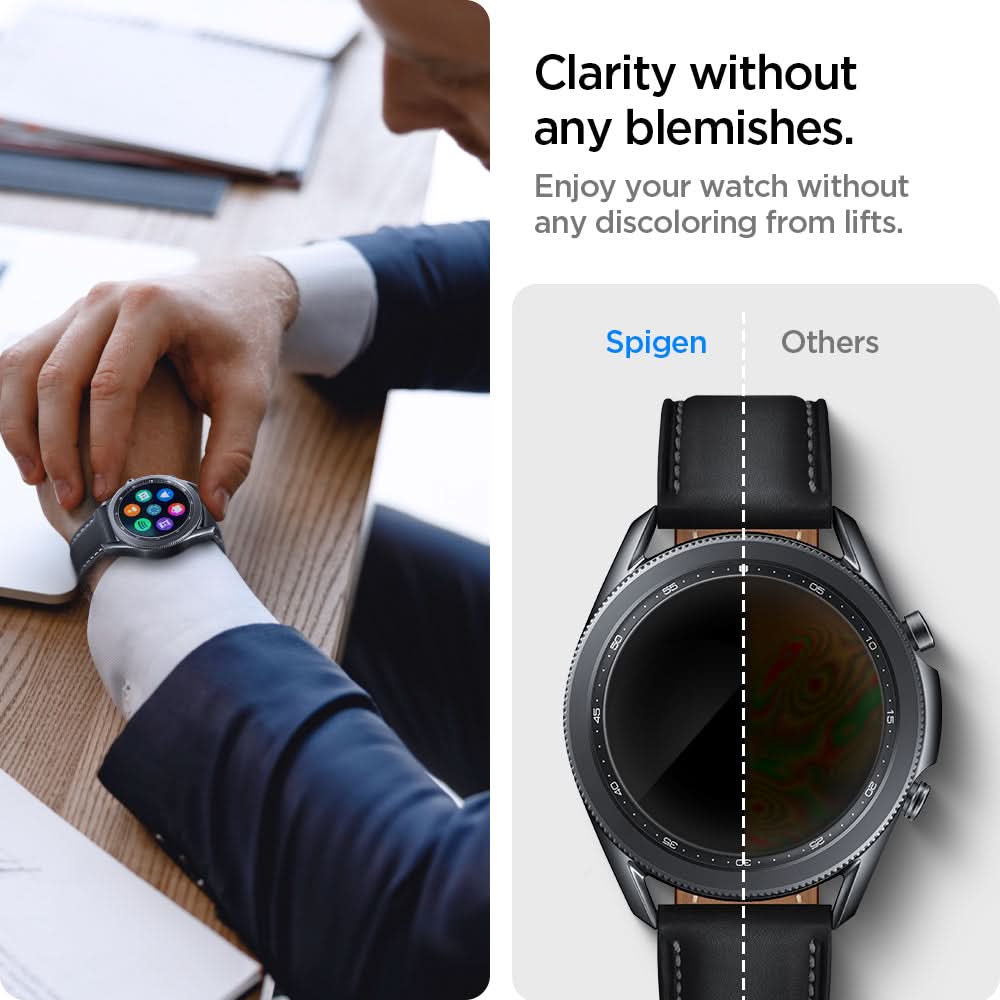 AGL01843 - Galaxy Watch 3 (45mm) Screen Protector EZ Fit GLAS.tR SLIM  clarity without any blemishes. Enjoy your watch without any discoloring from lifts.