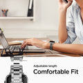 061MP25943 - Apple Watch Series 11/10 42mm, 9/8/7 41mm, SE3/SE2/SE/6/5/4 40mm, 3/2/1 38mm Modern Fit Silver showing adjustable length. comfortable fit.