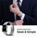 062MP25404 - Apple Watch Ultra 3/2/Ultra 49mm, Series 11/10 46mm, 9/8/7 45mm, SE3/SE2/SE/6/5/4 44mm, 3/2/1 42mm Modern Fit  Silver showing matte metallic finish. sleek and simple