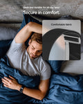 AMP10187 - WHOOP 5.0 fabric band worn during sleep highlighting soft breathable material for secure all-day and overnight comfort