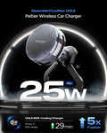 ACP10511 - Spigen Essential Qi2.2 Hook Car Mount (Mag Fit) showing the peltier wireless car charger