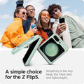 ACS06871 - Galaxy Z Flip 5 Case Air Skin in apple mint showing the simple choice for the Z Flip 5. Simplicity is the key. Keep the Flip 5 slim and lightweight