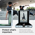 ACS06233 - Galaxy Z Flip 5 Case AirSkin in mute blue showing what's important. Internal raised edges and external casing help keep its pristine condition