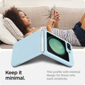 ACS06233 - Galaxy Z Flip 5 Case AirSkin in mute blue showing the long-lasting clarity that preserves the originality with quality