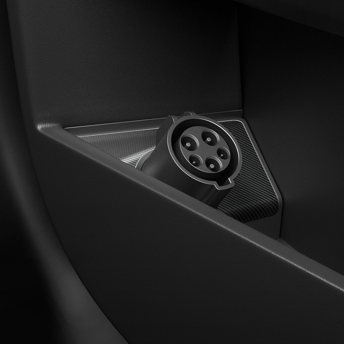 ACP09182 - Tesla cybertruck Charging Adapter Door Dock CO252 in Black  showing the top and partial side