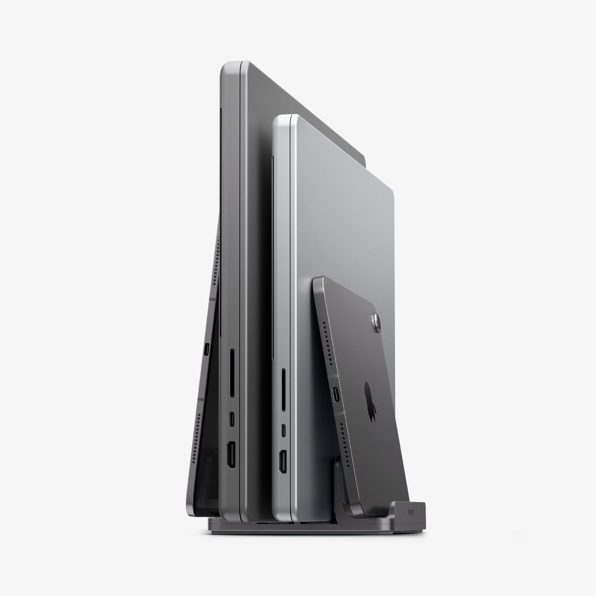 AMP10640 - Vertical Laptop Stand | LD208S4 in Space Gray showing front