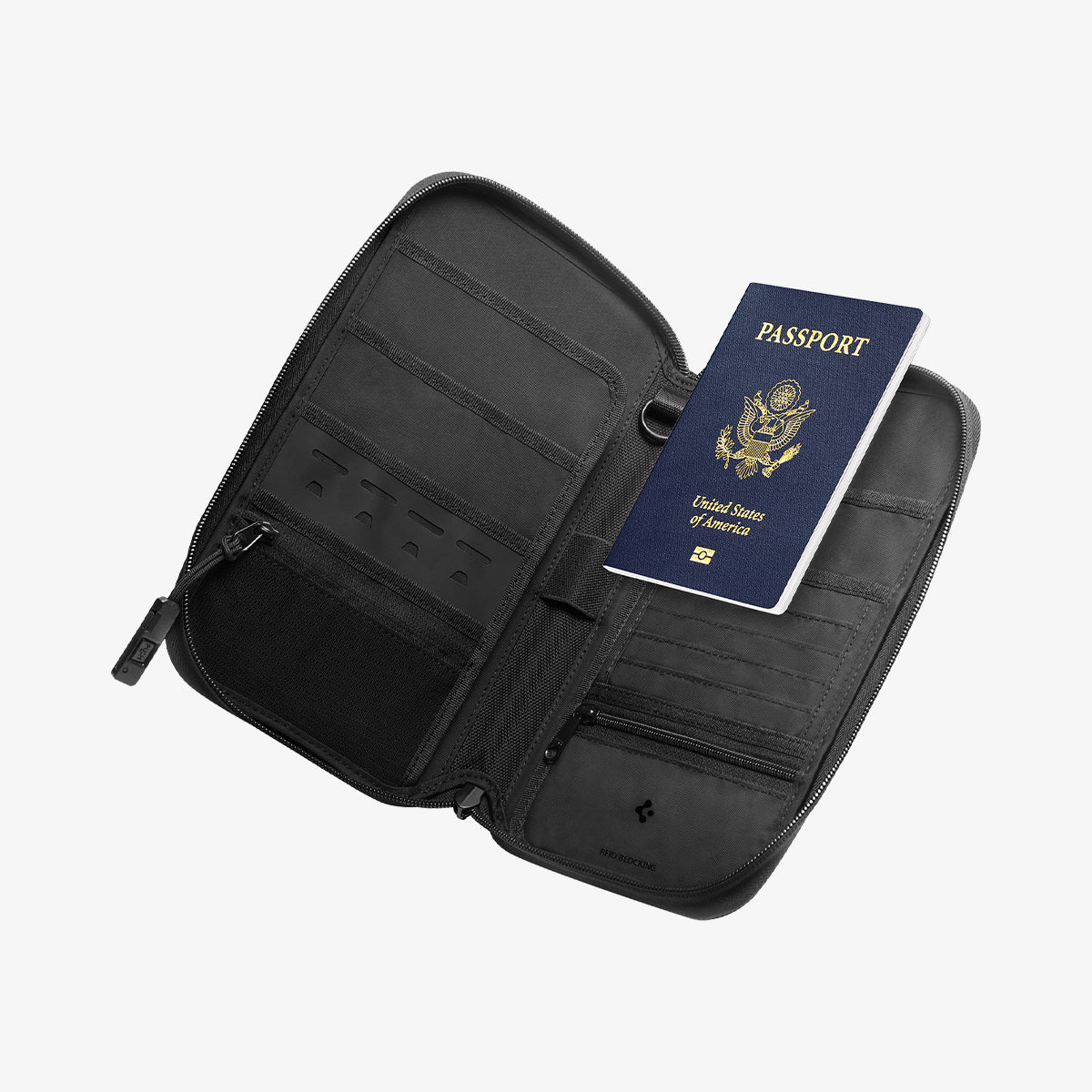 AFA07574 - Klasden Passport Organizer KD500 in Black showing the inner