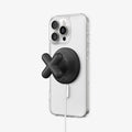 AMP10137 - O-Mag Charging Grip (MagFit) | OM107 in Black showing back attach with the phone