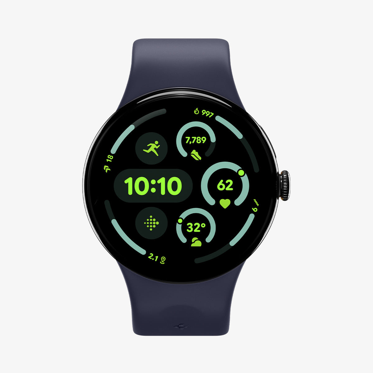 AMP09485 - Pixel Watch 4 (41mm) Nano Pop in Blueberry Navy showing the front