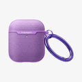 074CS27599 - Apple AirPods 1 / 2 Case Urban Fit in purple showing the front and carabiner