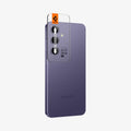AGL07443 - Galaxy S24 Optik Pro EZ Fit Lens Protector in Violet showing the camera lens tray protector attached to the device