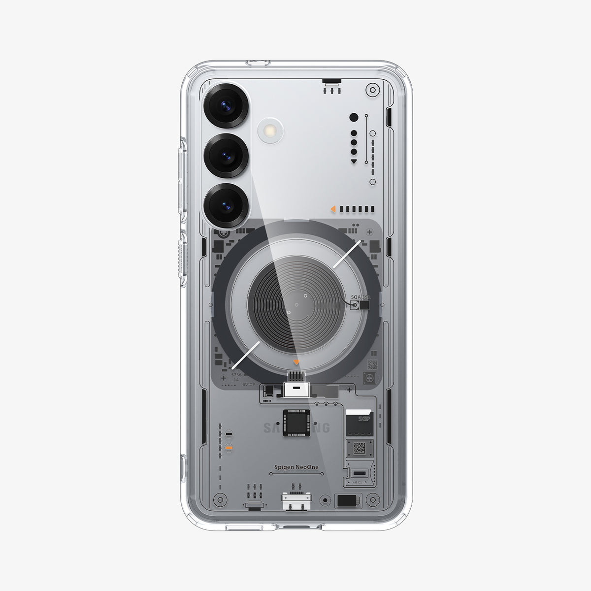 ACS09470 - Galaxy S25 Case Ultra Hybrid Metal Ring Neo One (MagFit) in Neo One showing the back