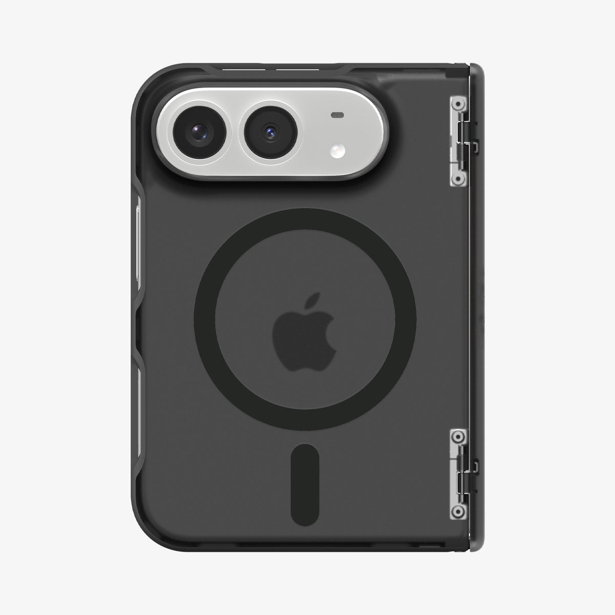 ACS11689 - iPhone Duo Ultra Hybrid Pro (Mag Fit) in Frost Black showing the rear case with a magnetic ring and raised camera protection