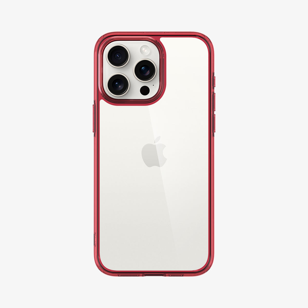 ACS07055 - iPhone 15 Pro Case Ultra Hybrid in red crystal showing the back