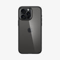 ACS06570 - iPhone 15 Pro Max Case Ultra Hybrid in matte black showing the back
