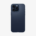 ACS06705 - iPhone 15 Pro Case Liquid Air in navy blue showing the back
