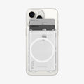 AFA08888 - Ultra Hybrid MagFit+ Wallet (MagFit) in Crystal Clear showing the back with 3 cards inserted