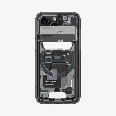 AFA07400 - Ultra Hybrid Zero One MagFit Wallet (MagFit) in Zero One showing the front of wallet holder with cards inserted