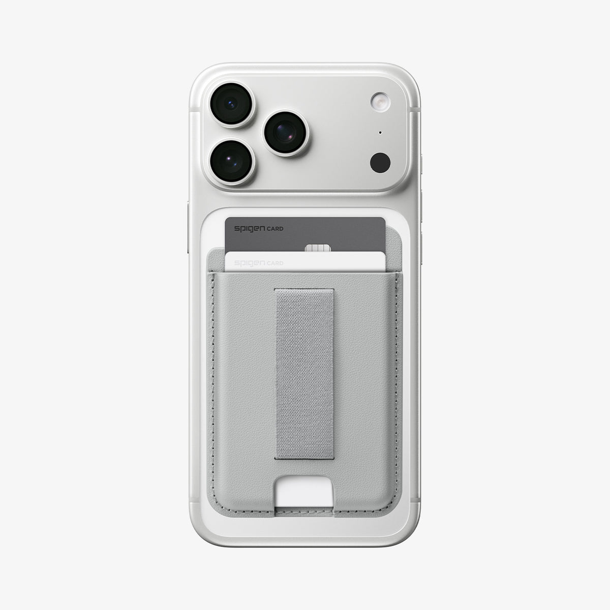 AFA10803 - MagSafe SleekBand Card Holder | 3 Cards (MagFit) in Urban Gray showing front with card in the product