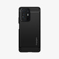ACS03861 - Xiaomi 11T Pro Rugged Armor Case in Matte Black showing the back