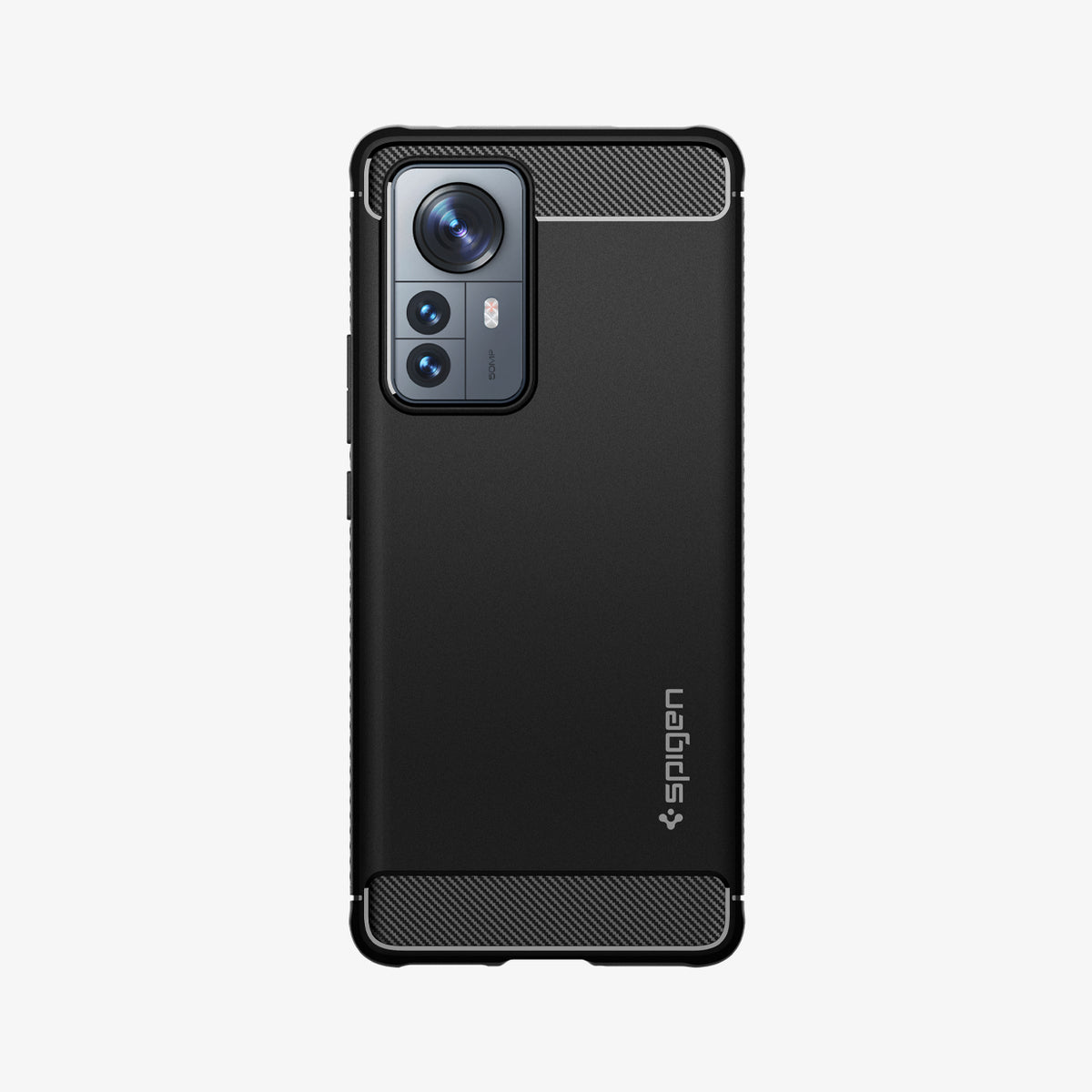 ACS04361 - Xiaomi 12 Pro Rugged Armor Case in Matte Black showing the back