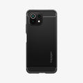 ACS02843 - Xiaomi 11 Lite Rugged Armor Case in Matte Black showing the back