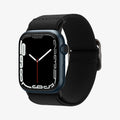 AMP02290 - Apple Watch Series (Apple Watch (41mm)/Apple Watch (38mm)) Watch Band Lite Fit in black showing the front and inside of band