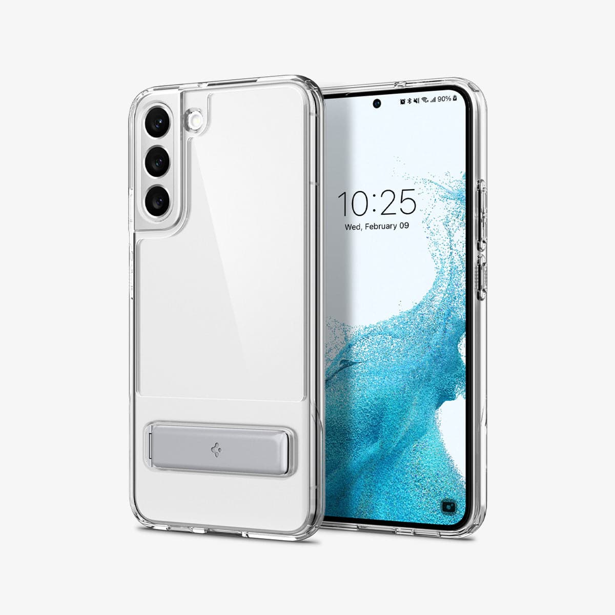 ACS04015 - Galaxy S22 5G Case Slim Armor Essential S in crystal clear showing the back and front