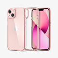 ACS03525 - iPhone 13 Case Ultra Hybrid in rose crystal showing the back, inside and front