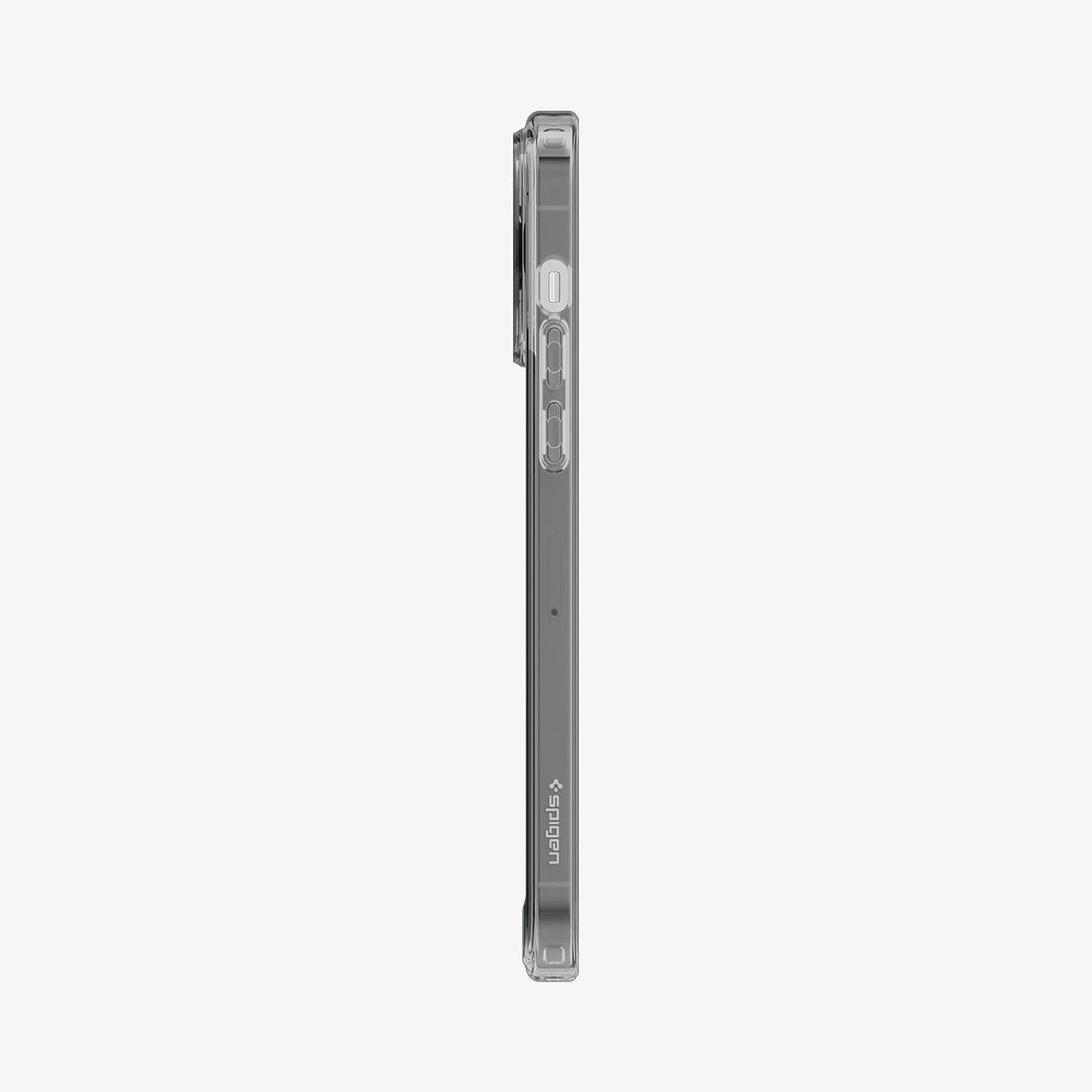 ACS05586 - iPhone 14 Pro Case Ultra Hybrid (MagFit) in frost black showing the side with volume controls
