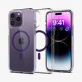 ACS05581 - iPhone 14 Pro Max Case Ultra Hybrid (MagFit) in deep purple showing the back, inside and front