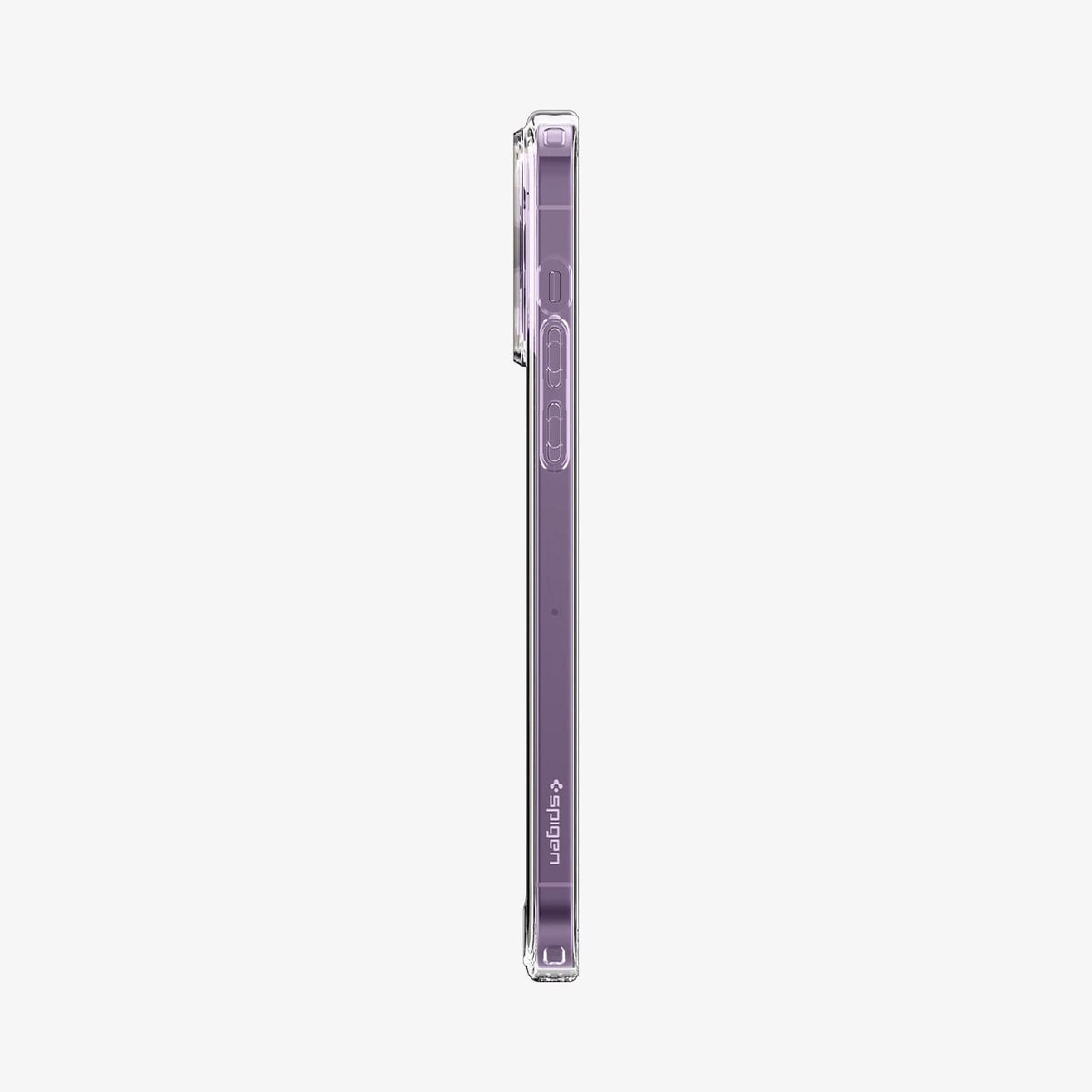 ACS05585 - iPhone 14 Pro Case Ultra Hybrid (MagFit) in deep purple showing the side with volume controls