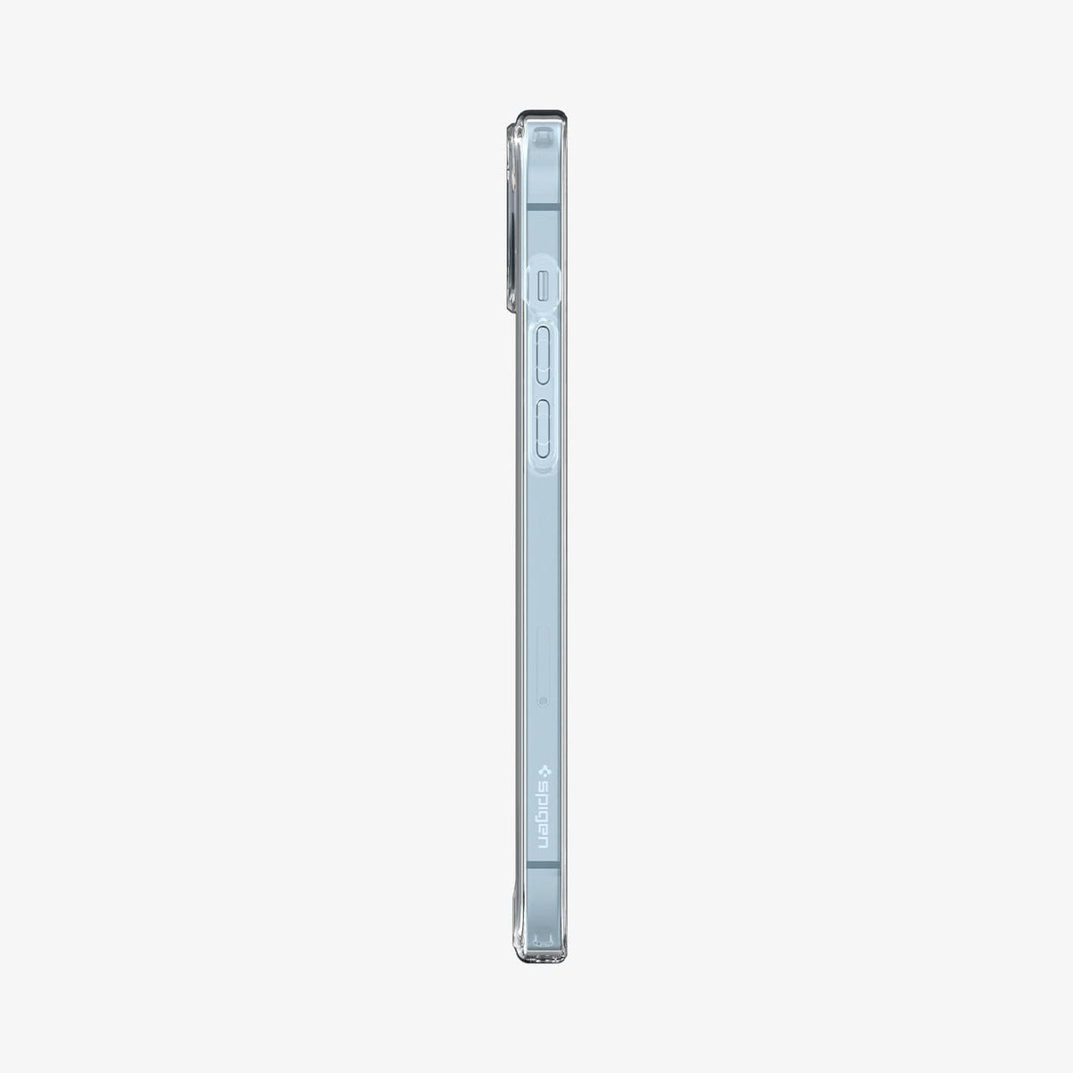 ACS05048 - iPhone 14 Case Ultra Hybrid (MagFit) in white showing the side with volume controls