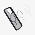 ACS06720 - iPhone 15 Pro Case Ultra Hybrid (MagFit) in frost black showing the magnetic ring layers