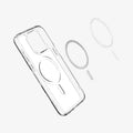 ACS06580 - iPhone 15 Pro Max Case Ultra Hybrid (MagFit) in frost clear showing the magnetic ring layers