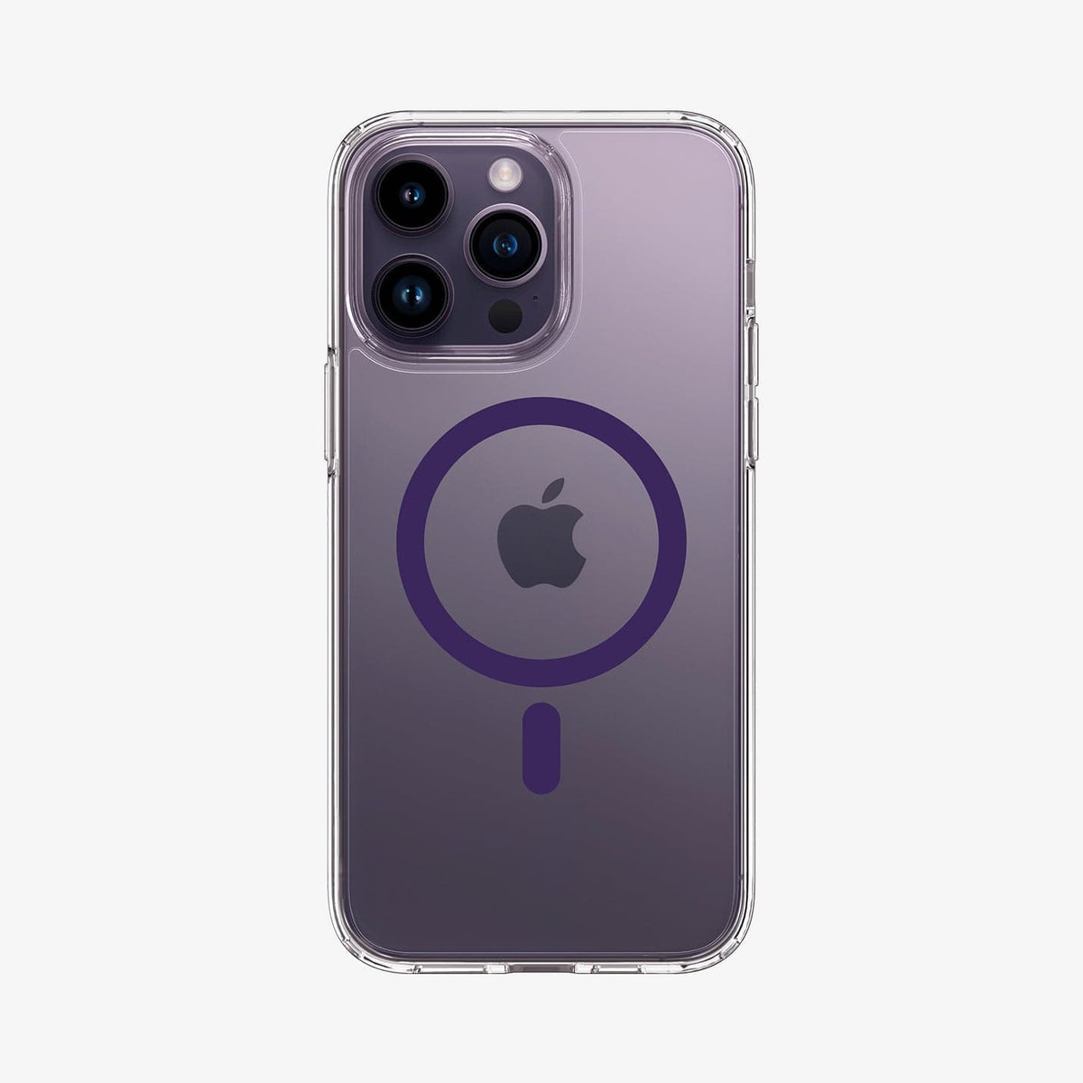 ACS05581 - iPhone 14 Pro Max Case Ultra Hybrid (MagFit) in deep purple showing the back